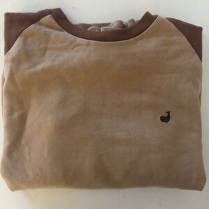 TwoThirds organic cotton women’s retro style sweatshirt in tan/brown